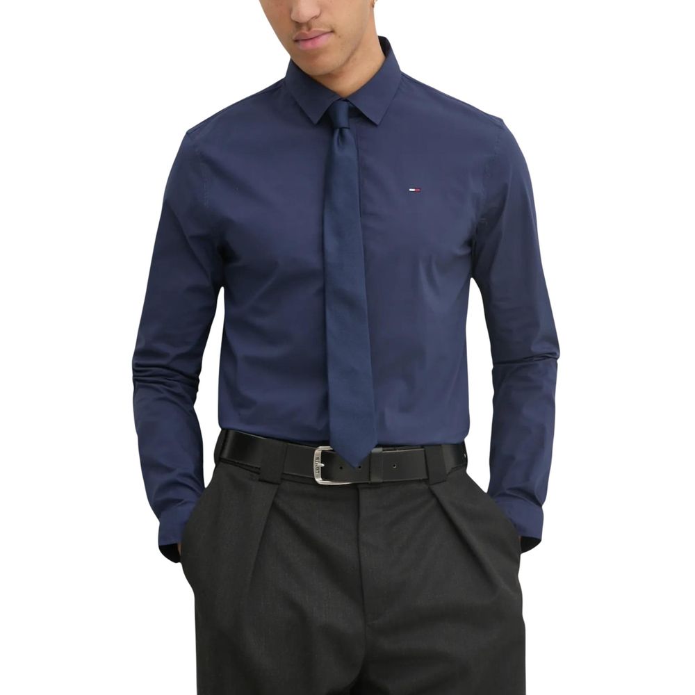 Blue Cotton Dress Shirt