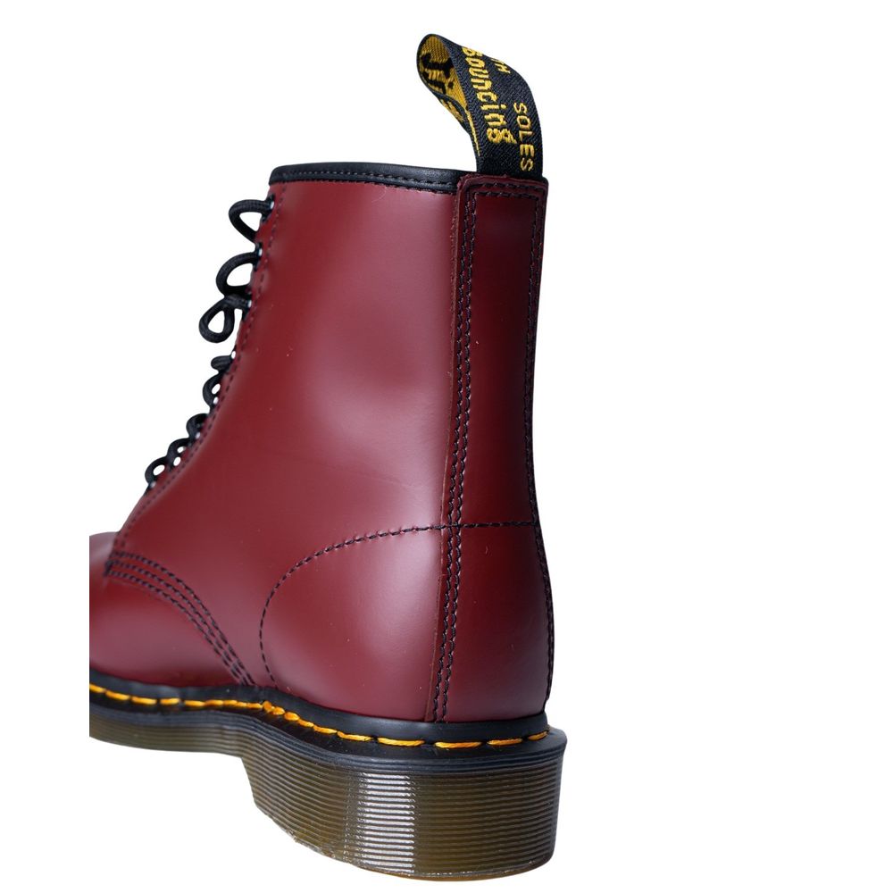 Bordeaux Leather Lace-Up Boots