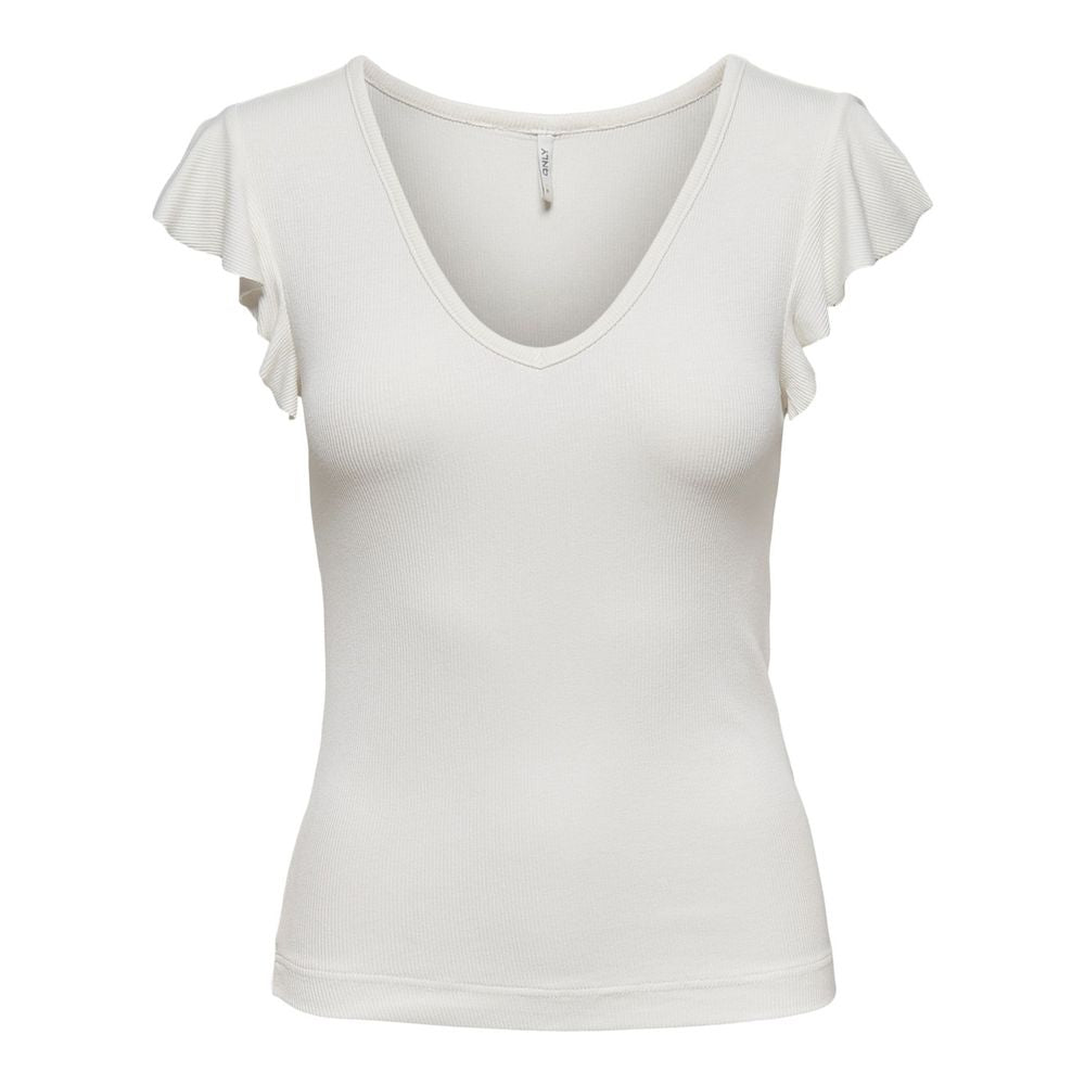 Cream Viscose T-Shirt