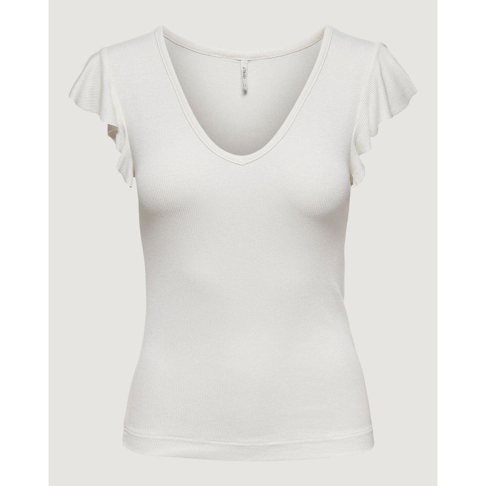 Cream Viscose T-Shirt