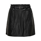 Black Polyester Mini Skirt