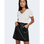 Black Polyester Mini Skirt
