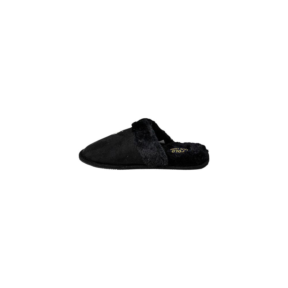 Black Polyester Slippers