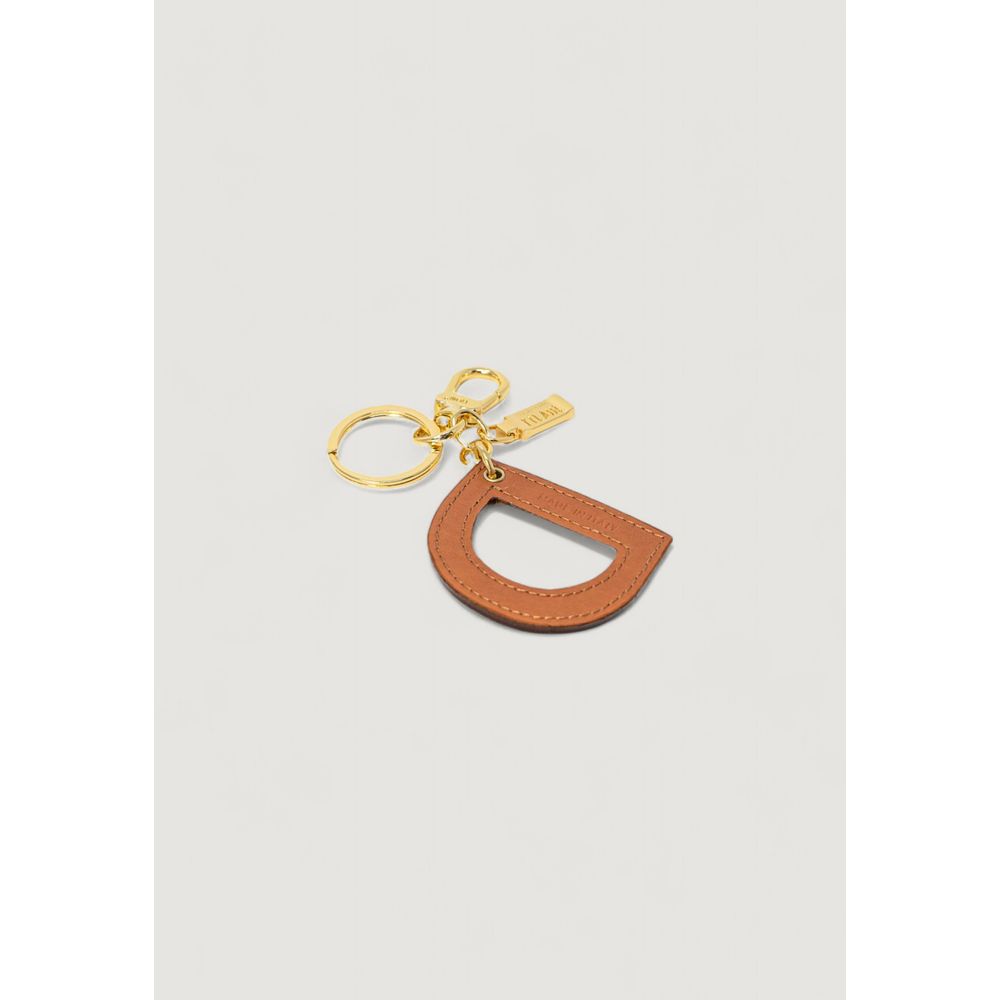 Beige Leather Keychain
