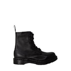 Black Leather Lace-Up Boots