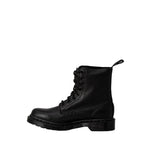 Black Leather Lace-Up Boots
