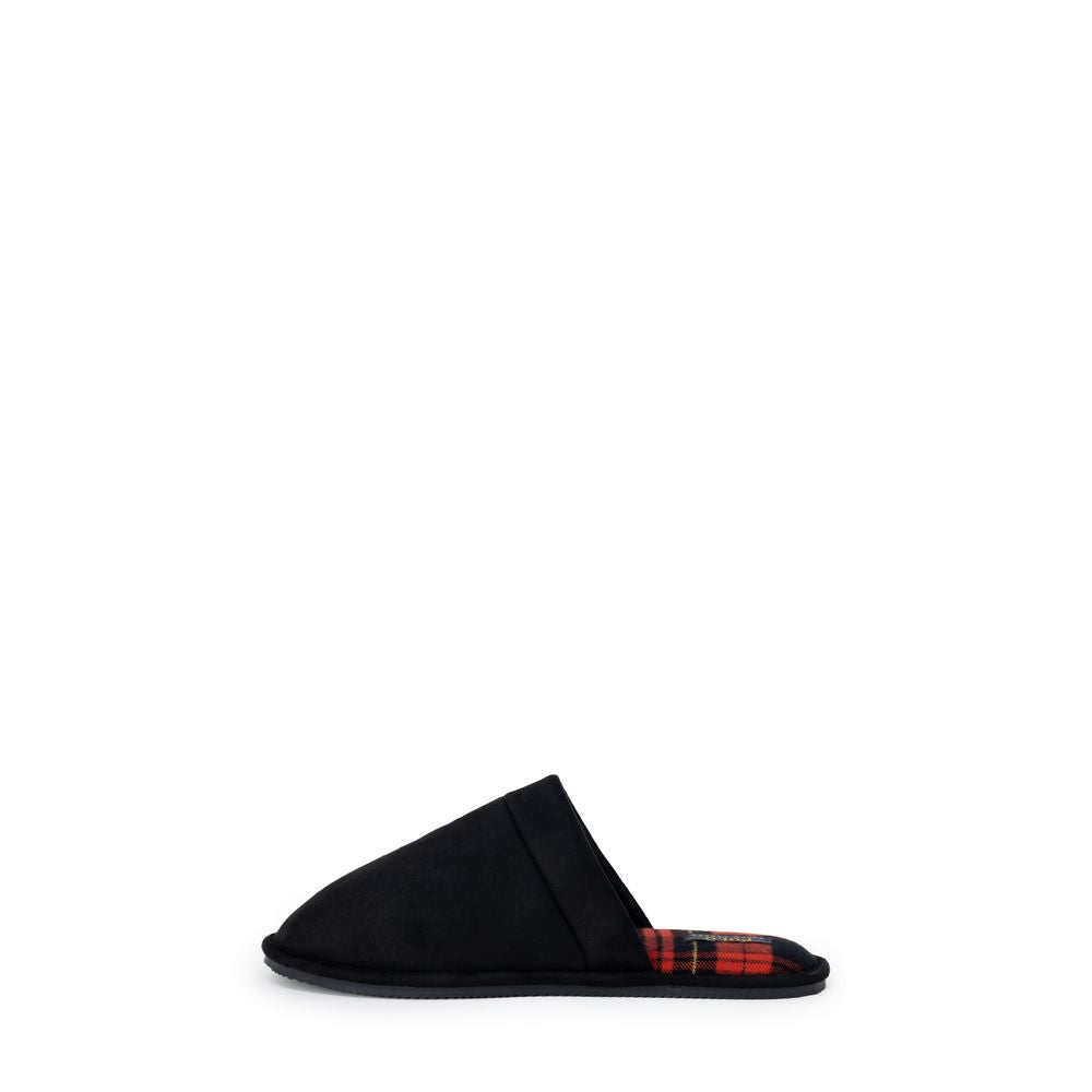 Black Polyester Slippers