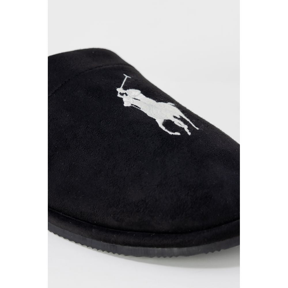 Black Polyester Slippers
