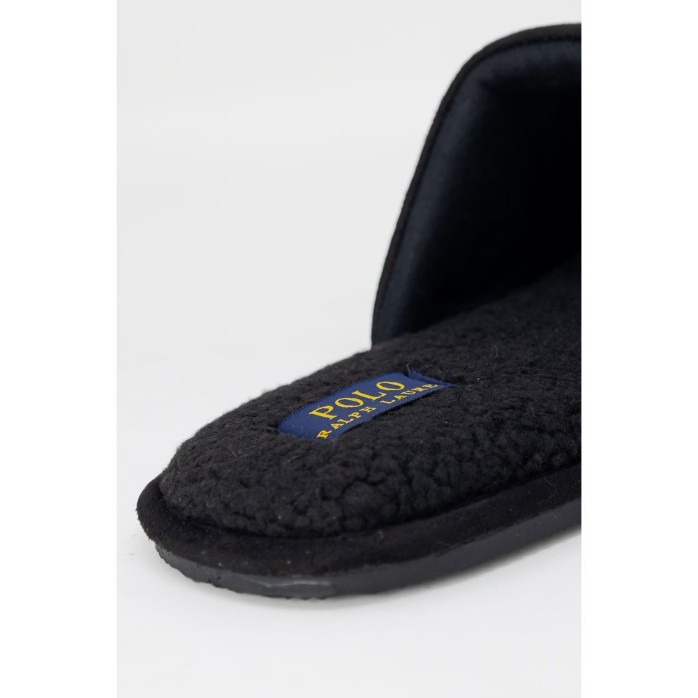 Black Polyester Slippers