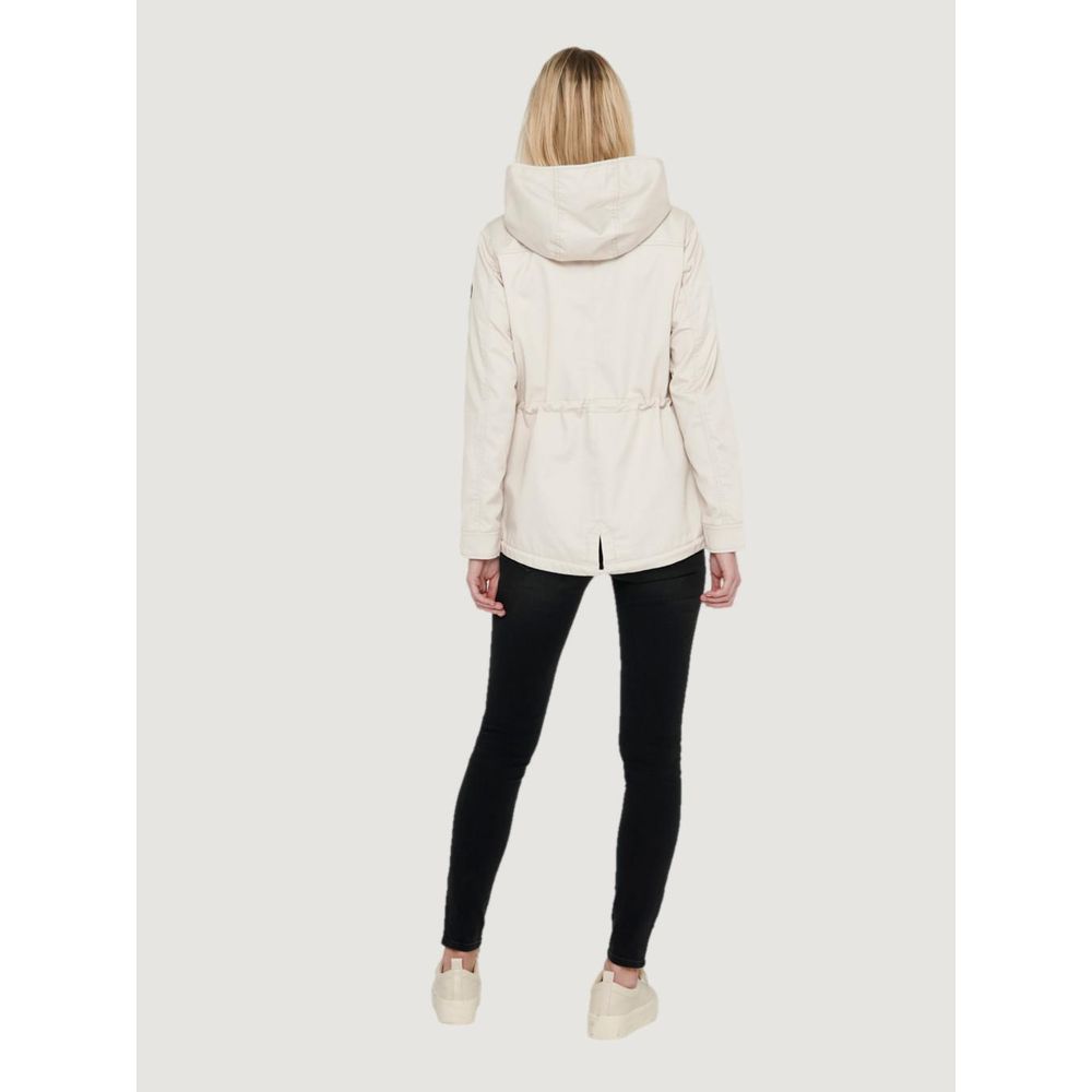 Beige Polyester Parka