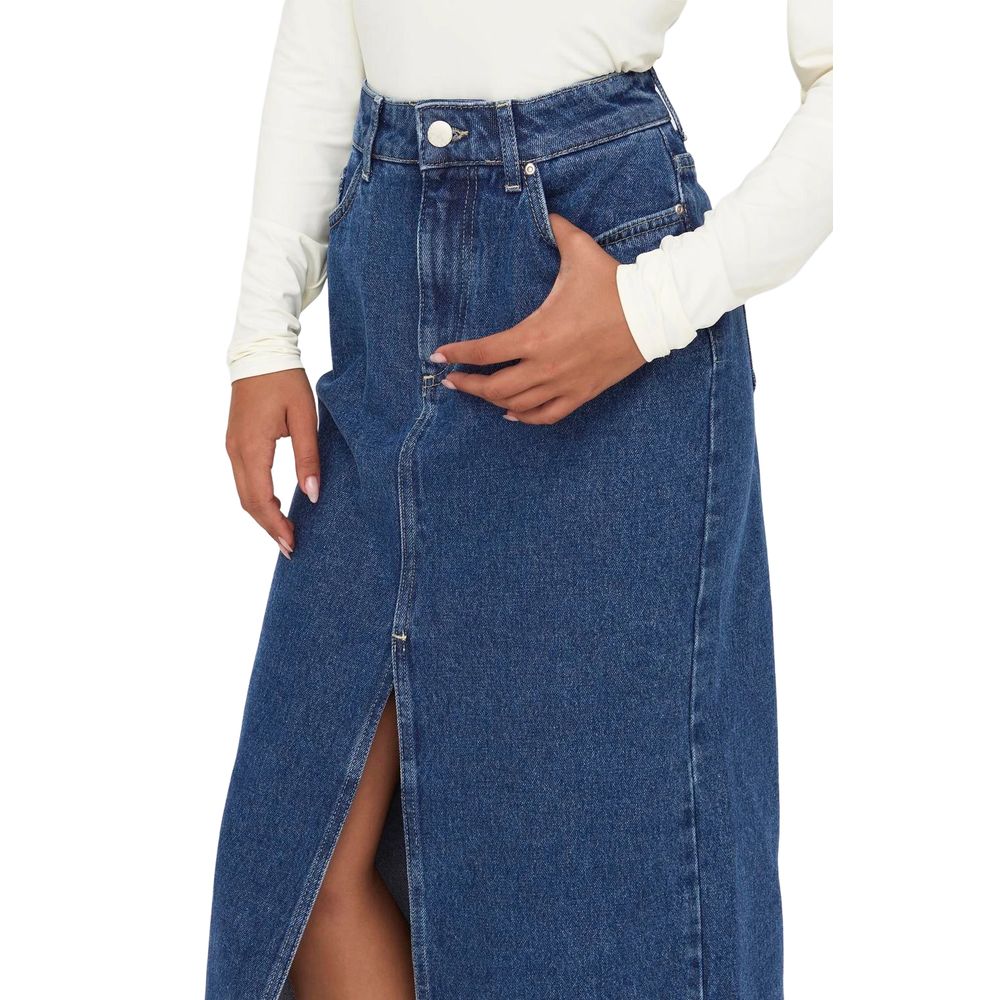 Blue Cotton Long Skirt