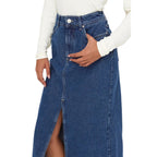 Blue Cotton Long Skirt