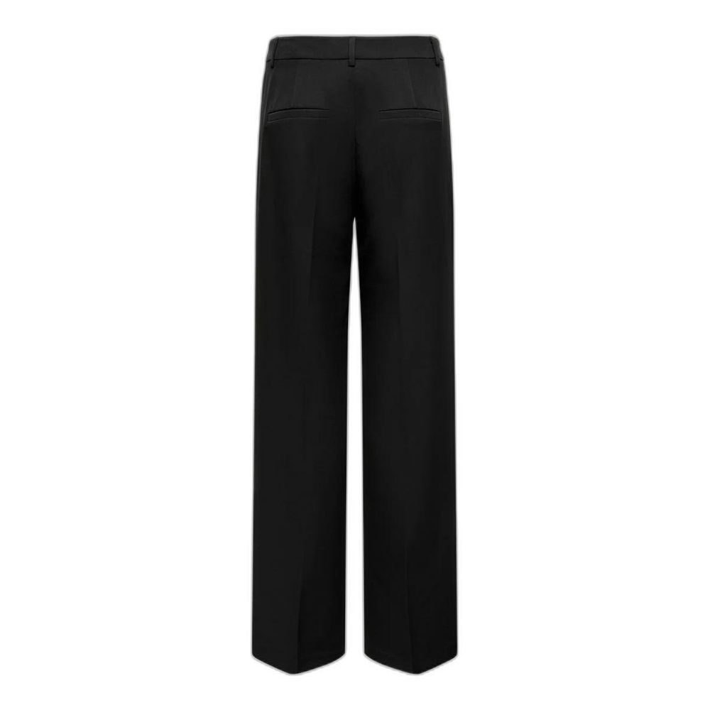 Black Polyester Casual Pants