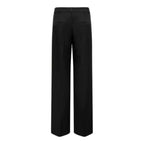 Black Polyester Casual Pants