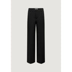 Black Polyester Casual Pants