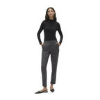 Gray Polyester Casual Pants