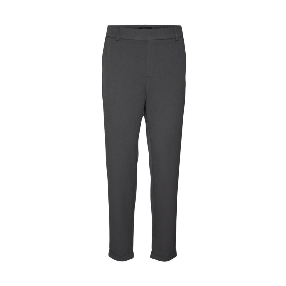 Gray Polyester Casual Pants