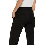 Black Polyester Casual Pants