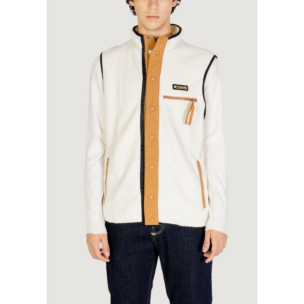 Cream Polyester Sleveless Jacket