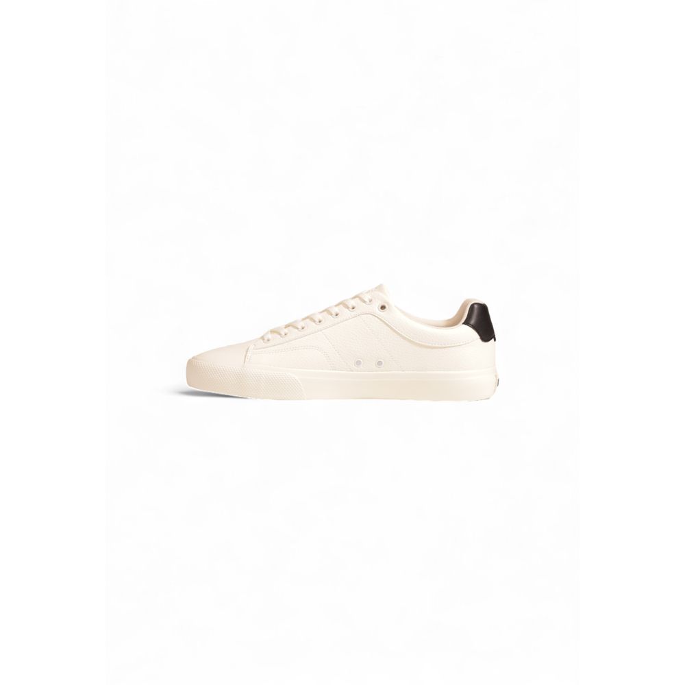 Cream Leather Low Top Sneakers