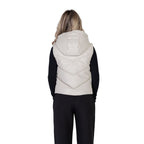 Cream Polyethylene Sleveless Jacket