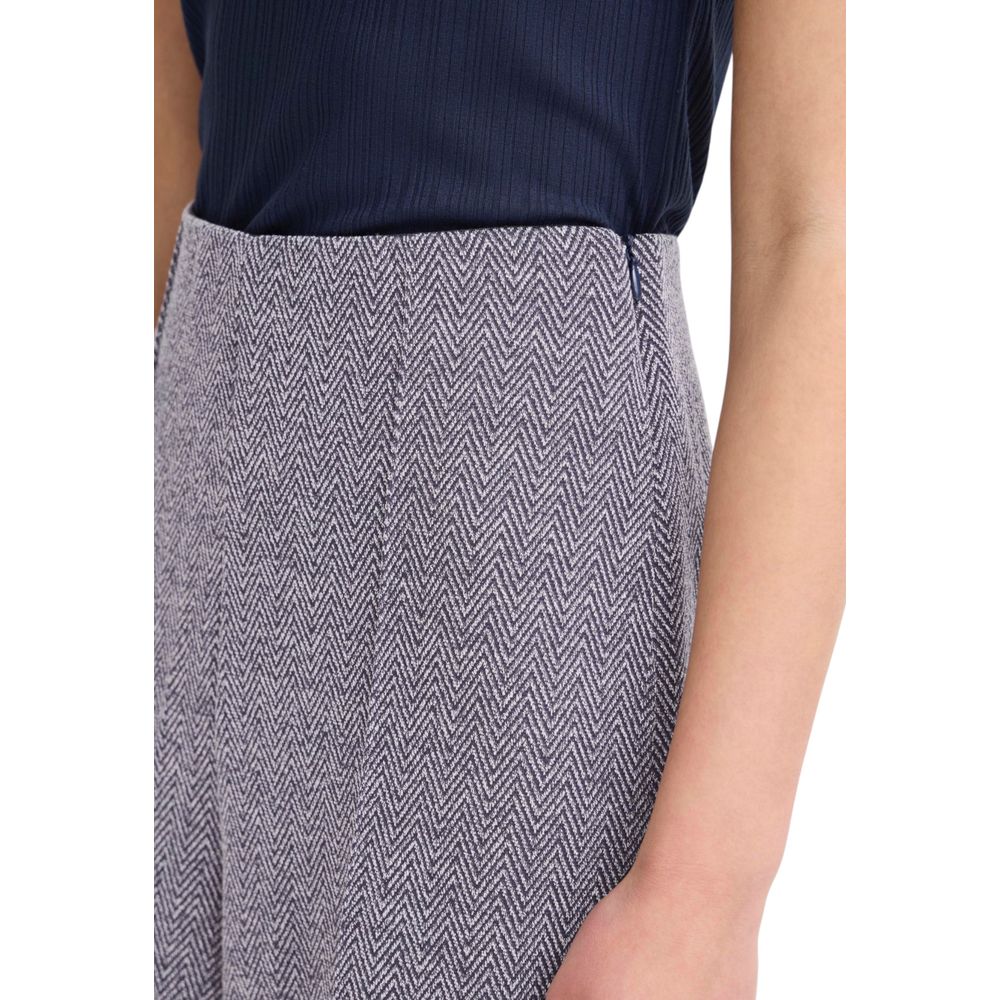 Blue Polyester Casual Pants