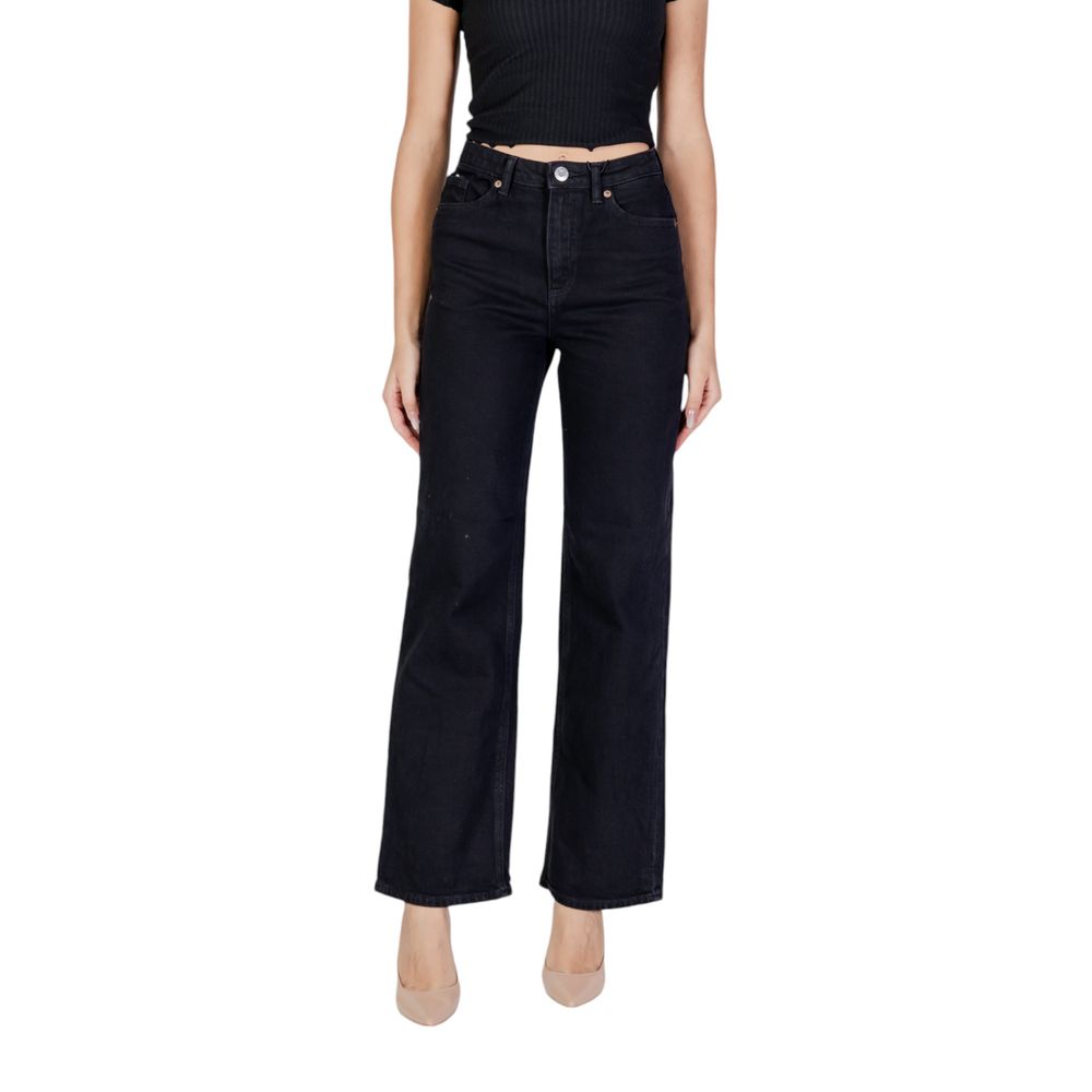 Black Cotton Mom Jeans