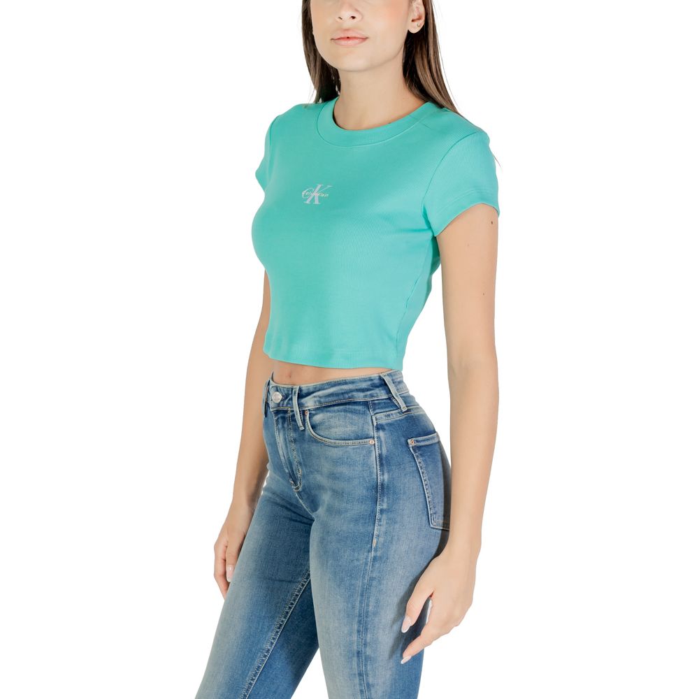 Turquoise Cotton T-Shirt