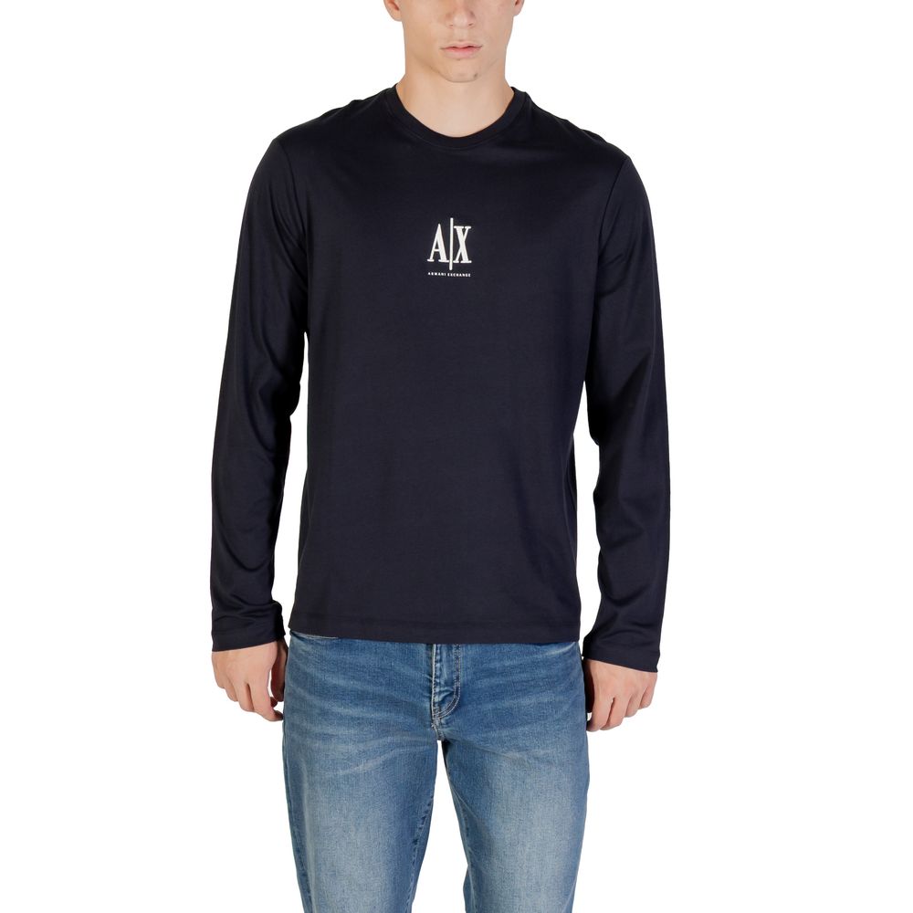Blue Cotton Long Sleeve T-Shirt