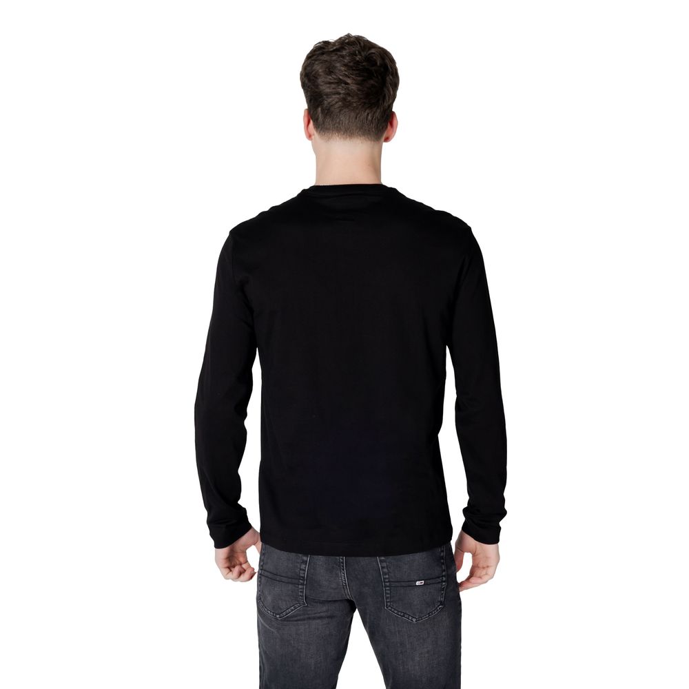Black Cotton Long Sleeve T-Shirt