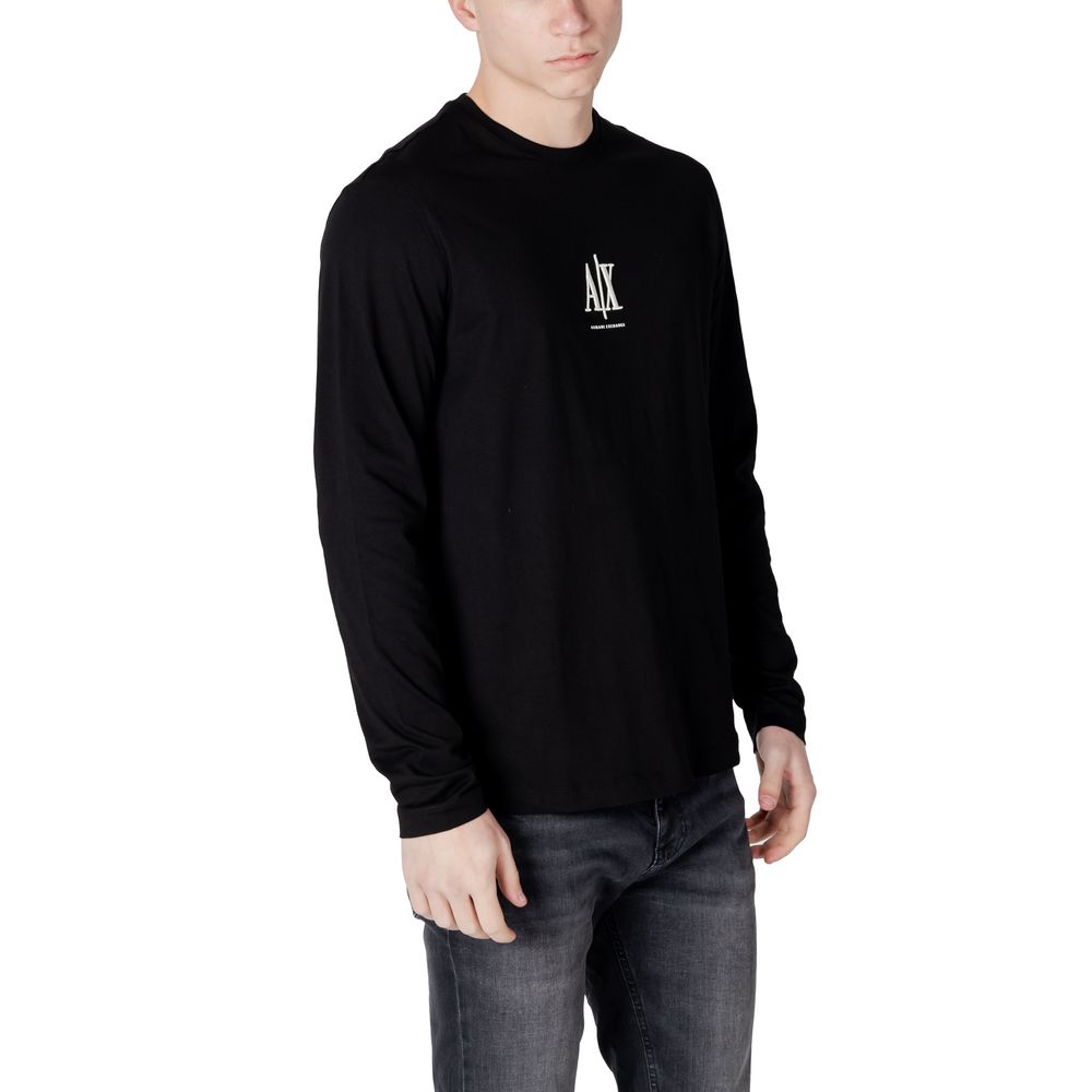Black Cotton Long Sleeve T-Shirt