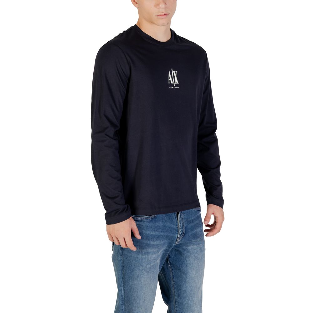 Blue Cotton Long Sleeve T-Shirt