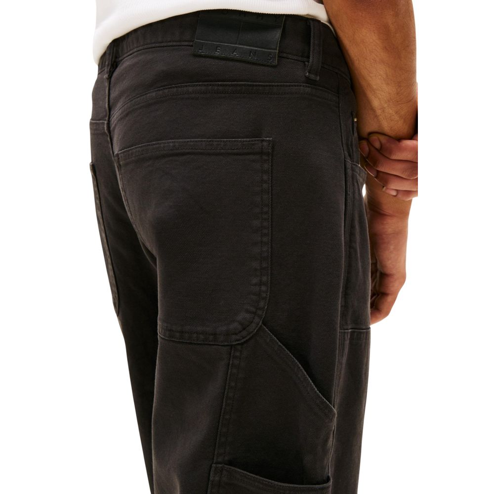 Black Organic Cotton Casual Pants