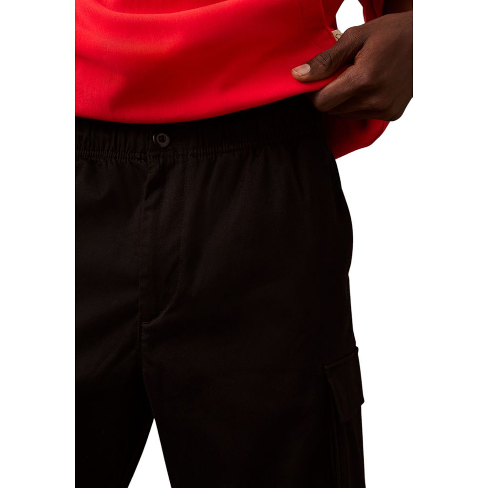 Black Cotton Cargo Pants