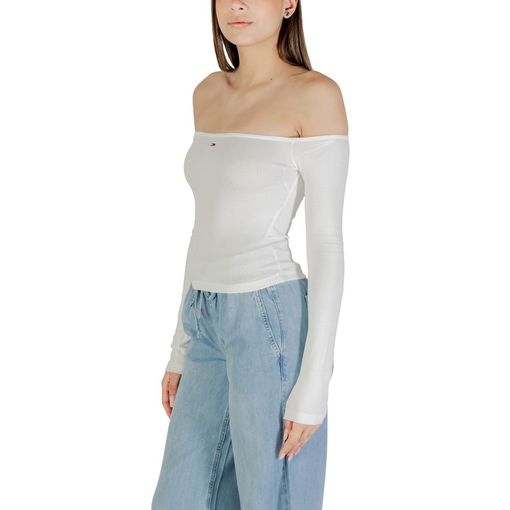 Cream Recycled Cotton Long Sleeve T-Shirt