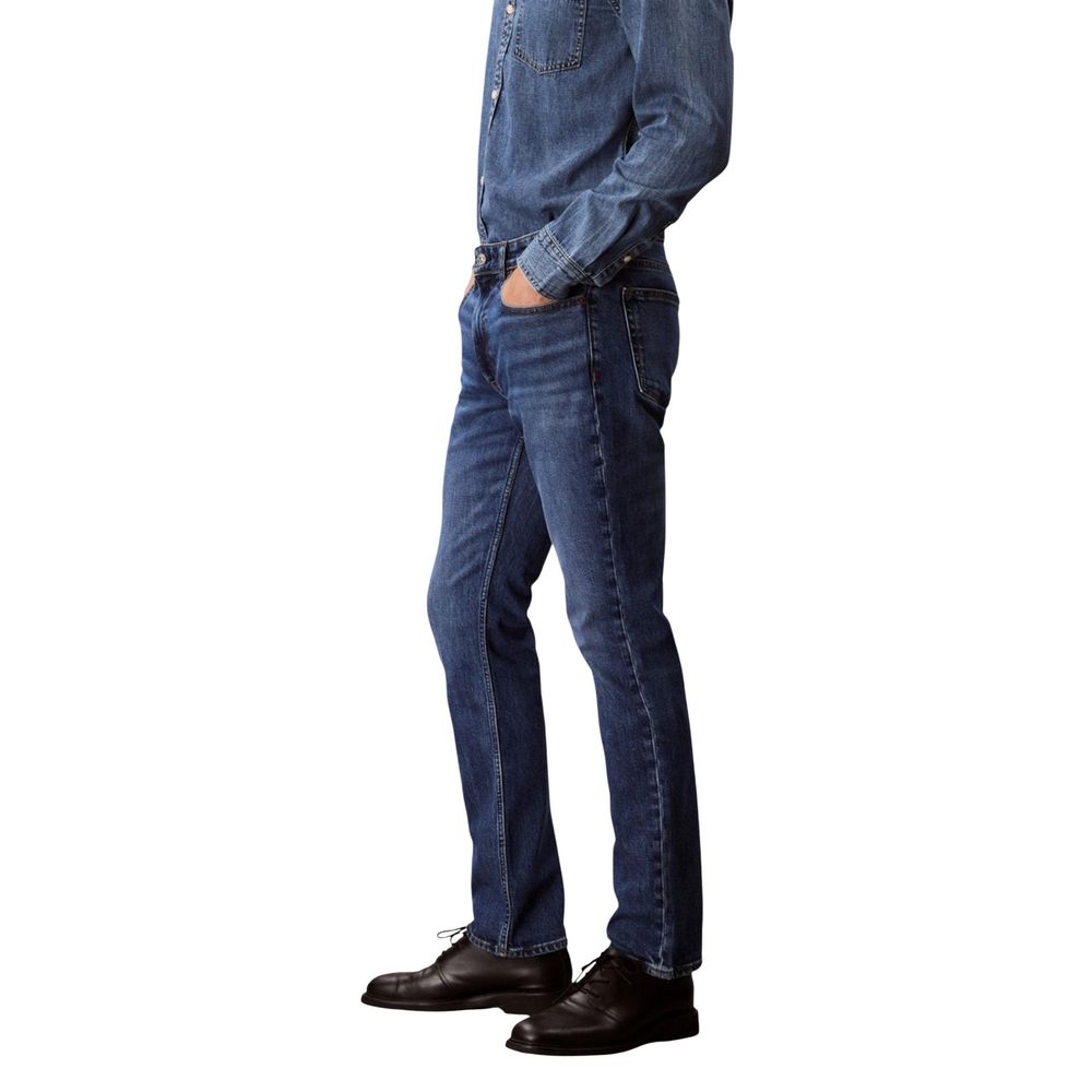 Blue Cotton Skinny Jeans
