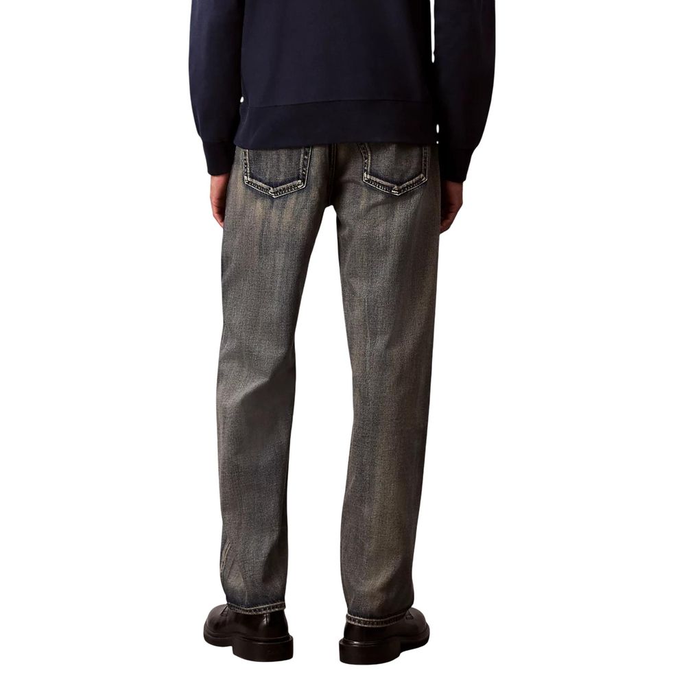 Beige Cotton Relaxed Fit Jeans