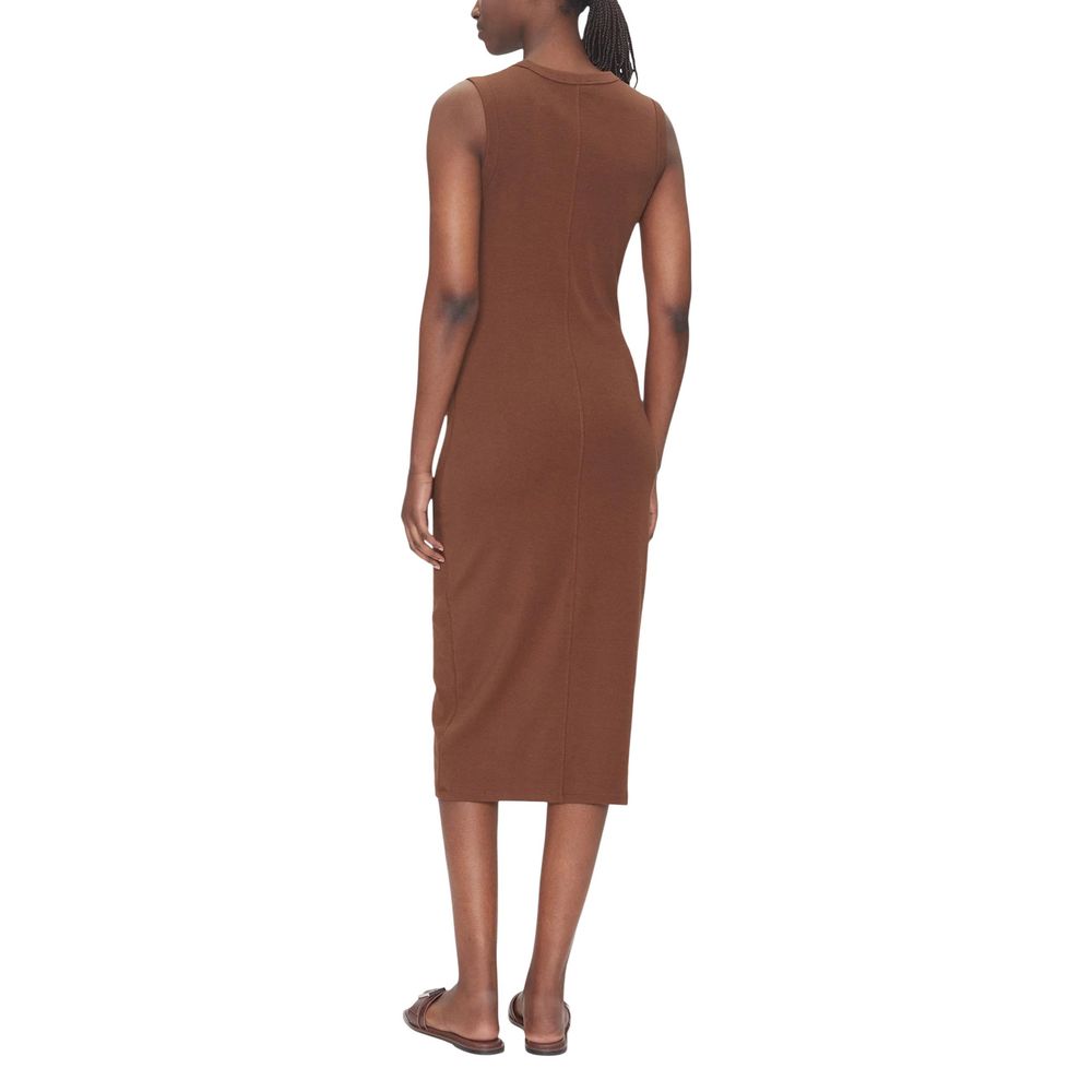 Brown Cotton Long Dress