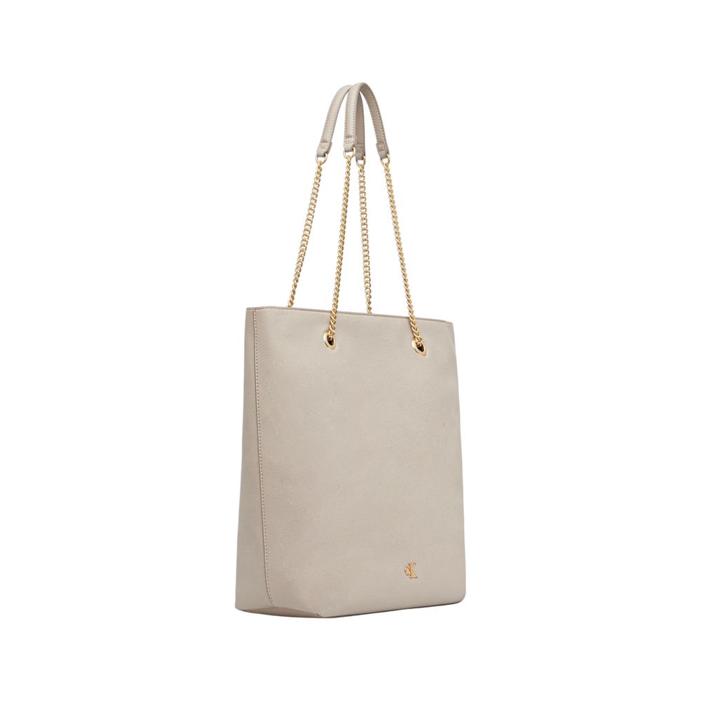Beige Polyethylene Handbag