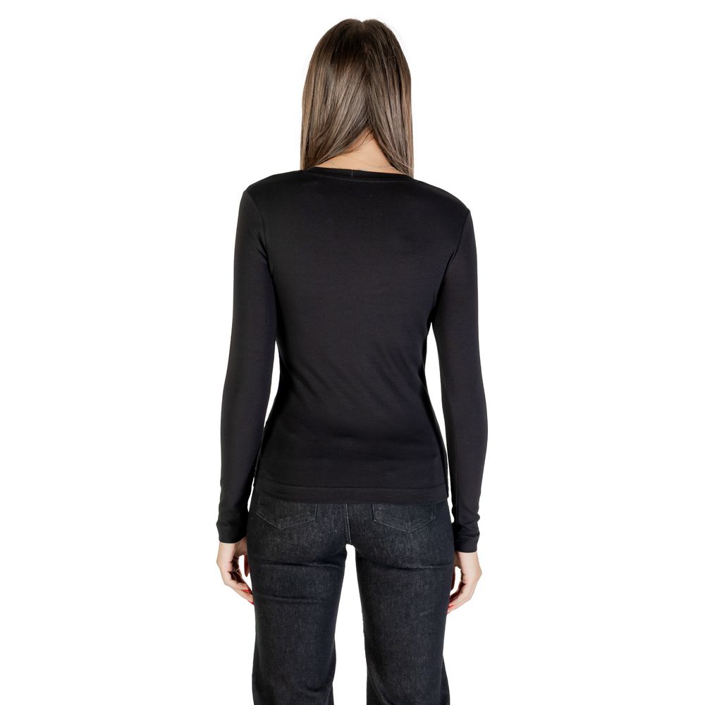 Black Cotton Long Sleeve T-Shirt