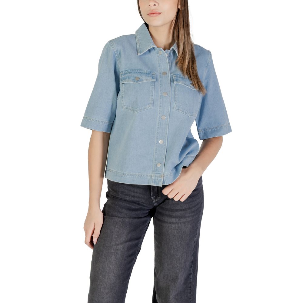 Light Blue Cotton Shortsleeve Shirt