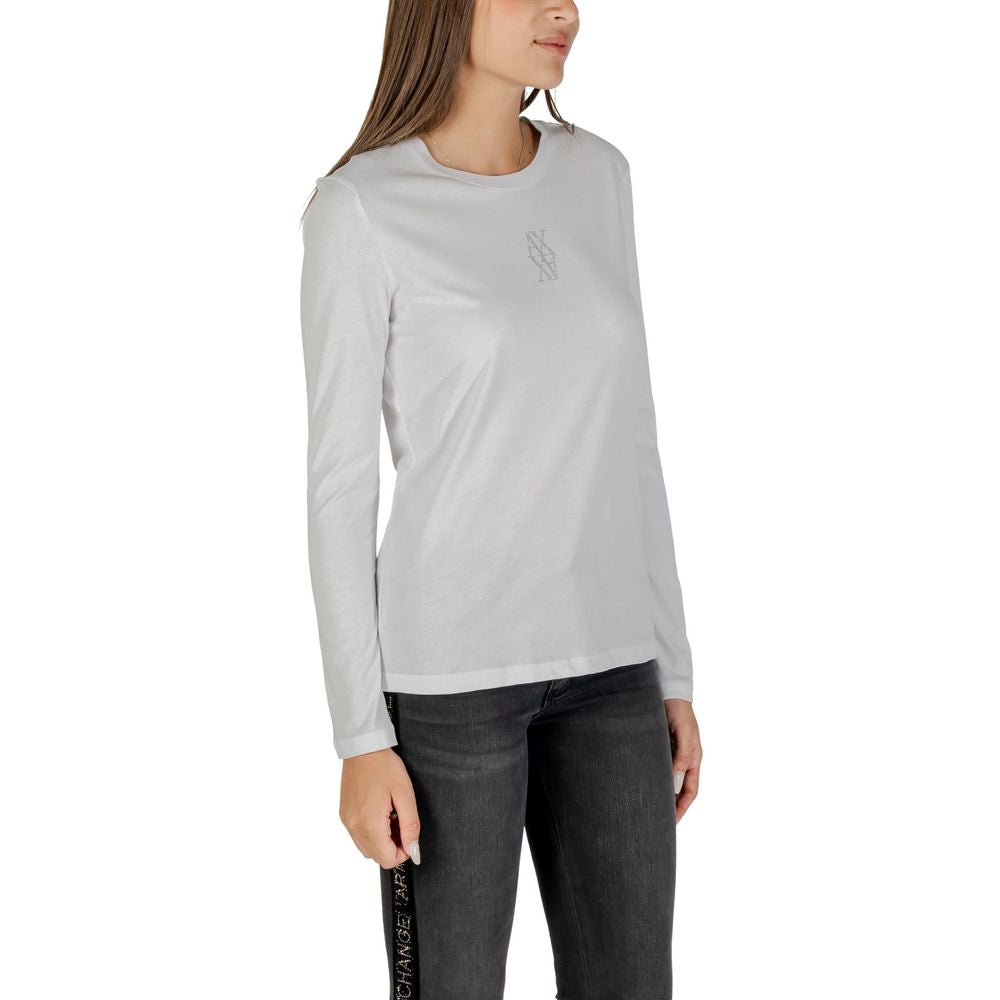 White Cotton Long Sleeve T-Shirt