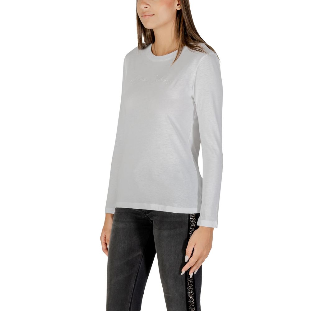 White Cotton Long Sleeve T-Shirt