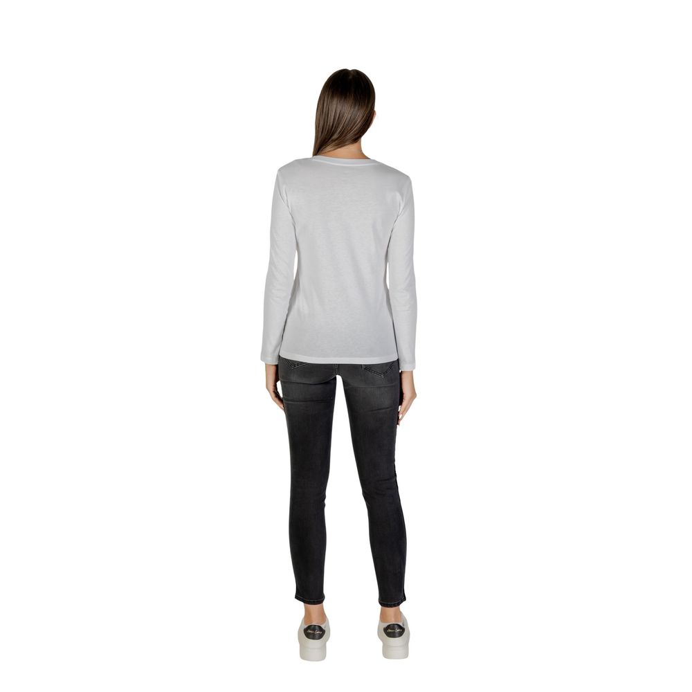 White Cotton Long Sleeve T-Shirt