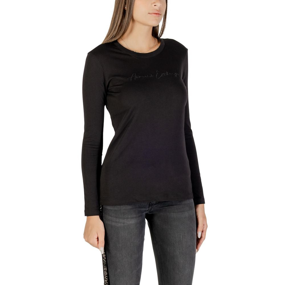 Black Cotton Long Sleeve T-Shirt