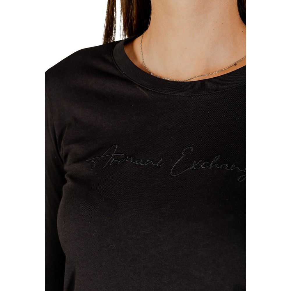 Black Cotton Long Sleeve T-Shirt
