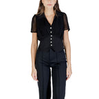 Black Polyester Shortsleeve Shirt