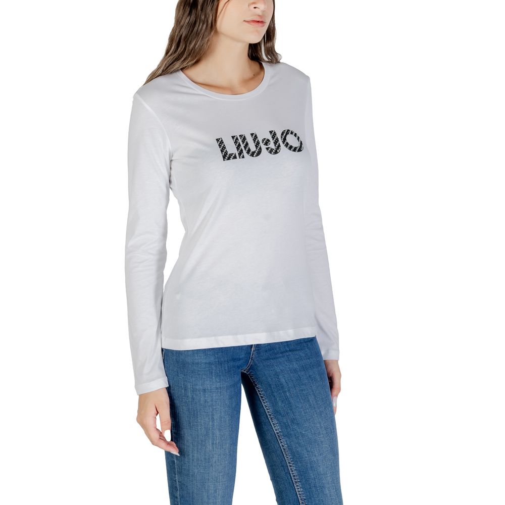 White Cotton Long Sleeve T-Shirt