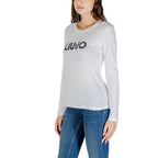 White Cotton Long Sleeve T-Shirt