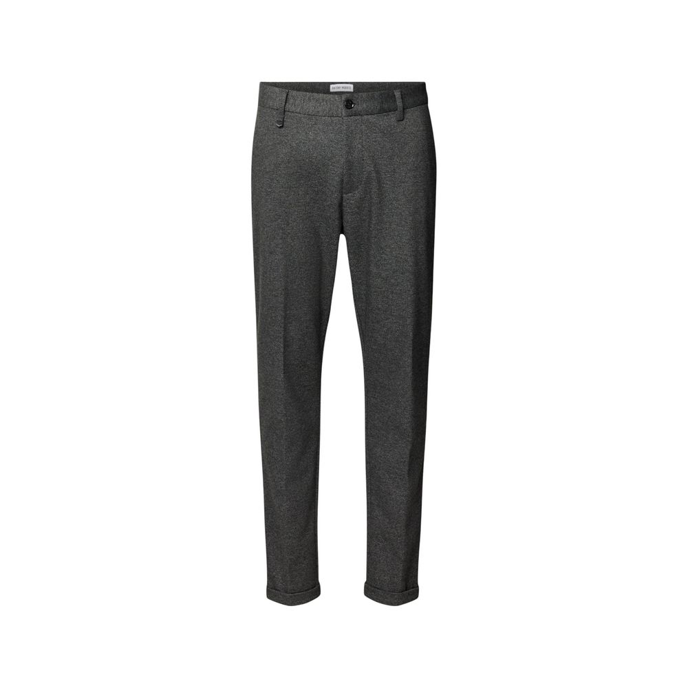 Gray Polyester Skinny Pants